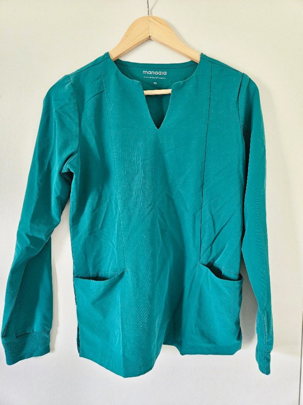 Mandala hunter green scrub top